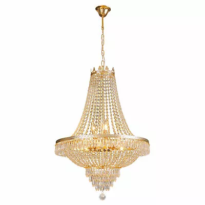 Vintage Crystal Height French Empire Chandelier Luxury Large Foyer Ceiling Light • $162.90