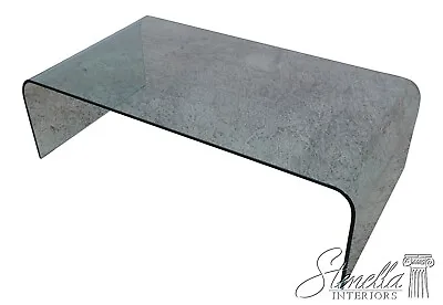 F62719EC: Mid Century Modern Waterfall Glass Coffee Table • $895