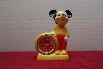 Vintage Mickey Mouse Clock Yellow West Germany Walt Disney Productions 6 H • $31.95