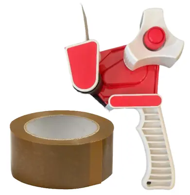 Tape Gun Dispenser Metal Heavy Duty With Brown 50mm X 66mm Tape  • £15.80