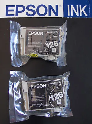 Lot Of 2 GENUINE Epson 126 Black High Yield Ink Cartridges T1261_T126120-D2  • $36.98