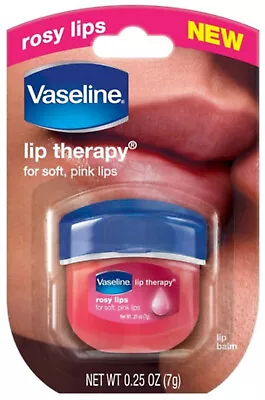 Vaseline Lip Balm Therapy Rosy Lips Relieves Dry Dull And Cracked Lips 0.25 Oz • $6.20