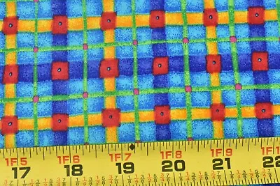 By 1/2 Yd Red Green Gold Blue Plaid Quilt Cotton SSI Strole KidStuff  P7230 • $4.75