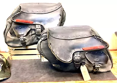 Vintage '94-'97 Harley Davidson OEM FXDS Convertible Saddlebags- Leather/Canvas • $449.95