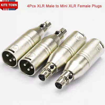 4Pcs XLR Male To Mini XLR Female Connector For Microphone Cable • $18.04