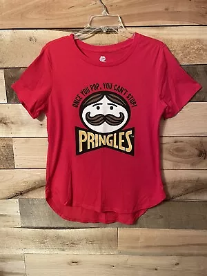 Pringles Jrs Size XL 15-17 Red T-Shirt Mustache Man Bowtie Chips Kellog's 2021 • $9.99