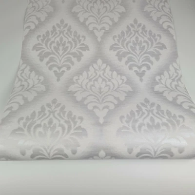 £6.49 • Buy Fine Decor Silver & White Metallic Shimmer Floral Damask Wallpaper - DL22851