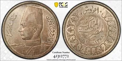 $99.95 • Buy 1939 AH1358 PCGS MS62 | EGYPT - 10 Piastres Coin #39205A