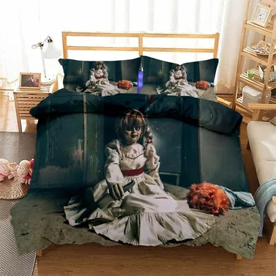 Horror Annabelle/Movie/Quilt Cover/Double-sided Pillowcase/Duvet Cover/Bed Set • £31.19