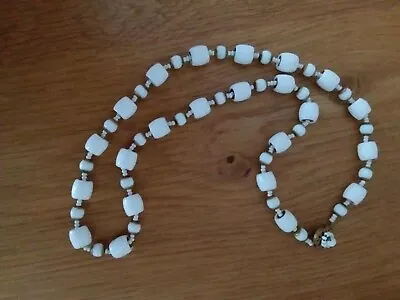 Signed Miriam Haskell Vintage Milk Glass Beads • £45
