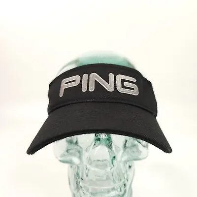 Vintage Ping Golf Mens Visor Adjustable Strapback Sun Hat Black And White  • $37.50