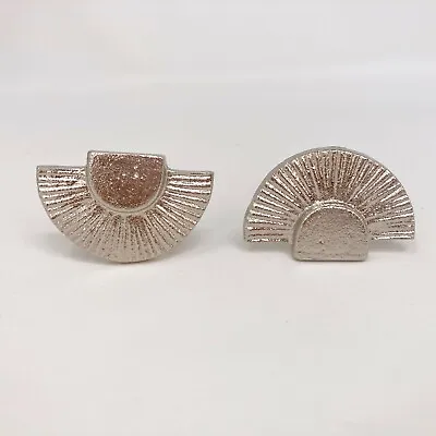 Silver Fan Art Deco Style Knob Metal  Drawer Pulls Drawer Knobs • £3.50