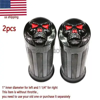 1  Black Skull Handle Bar End Hand Grips For Suzuki Boulevard M109R M50 M90 C90 • $31.60