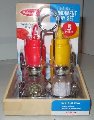 Melissa Doug Tip & Squirt Condiment Set Play Pretend Food Kitchen Salt Pepper • $8.08