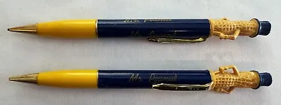 Vintage Mr Peanut Mechanical Lead Pencil Planters Blue/yellow Works Lot Of 2 • $18.99