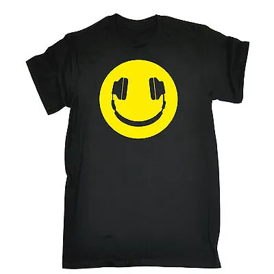 £8.97 • Buy Yellow Headphone Smiling T-SHIRT Dj Party Dance Rave Fashion Gift Birthday Funny