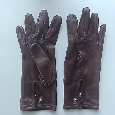 WOMEN'S OFFICER SERVICES BROWN LEATHER DRESS GLOVES - Size:6.5  British Issue • £26