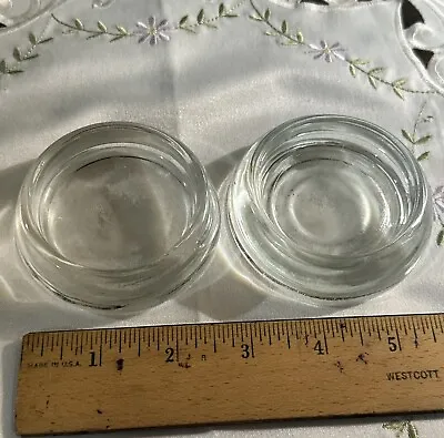 Vintage Caster Cups Clear Glass Furniture Coaster Lot Of 2 • $8