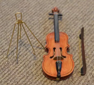 Vintage Mini Violin~viola~with Bow & Stand~7 ~display~decor~knick Knack~music • $6.99