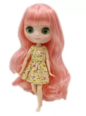 Blythe Doll 8  Middie Nude Joint Body Frosted Face Green Eyes Toy And Gift • $45.42