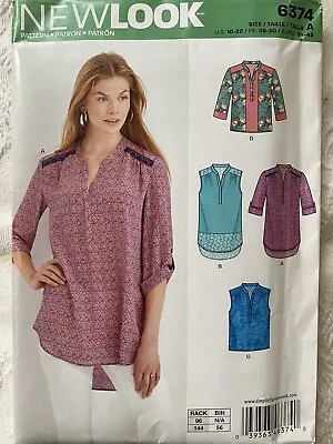 New Look 6374 Ladies Blouse Shirts Sleeve & Length Options Sewing Pattern 10-22 • £7