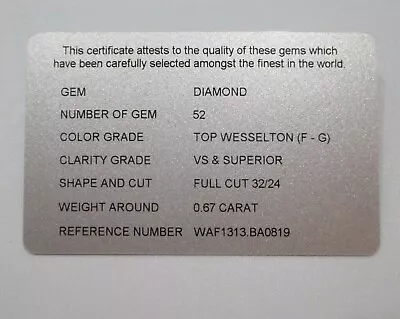 TAG Heuer Aquaracer WAF1313.BA0819 Precious Stones Diamond Certificate Card • £24.08