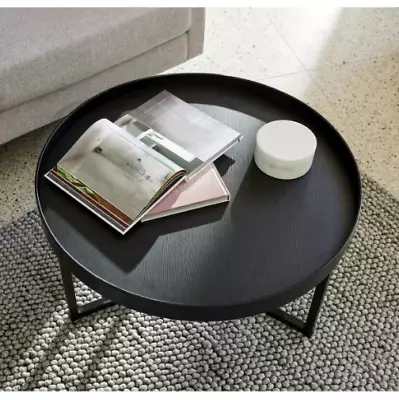 $59.25 • Buy Noir Coffee Table 70CM Modern Elegant Round Industrial Black Metal Frame AU