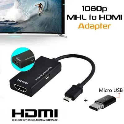 MHL Micro USB To HDMI / Micro USB To Type-C Adapter Converter Cable For Android • $7.60