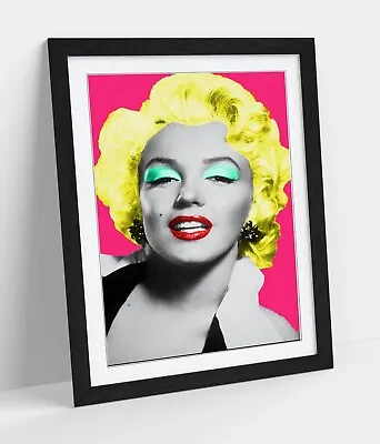 £37.99 • Buy Marilyn Monroe Pink Pop Art Portrait -framed Art Picture Paper Print
