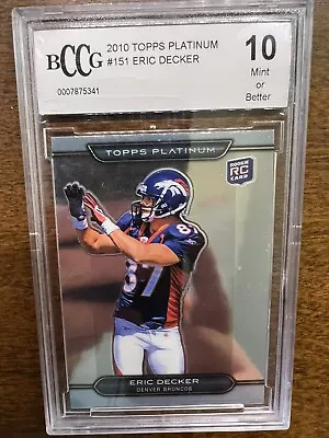 Eric Decker 🔥 Rookie 🙌 Topps Platinum 🥵 Graded 10 💎 • $4.99