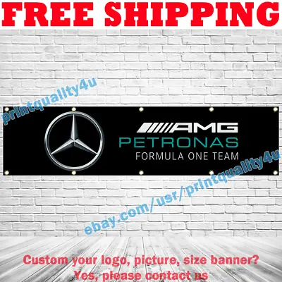 Mercedes-AMG Petronas F1 Team Banner 2x8 Car Racing Show Garage Sign Wall Decor • $17.95
