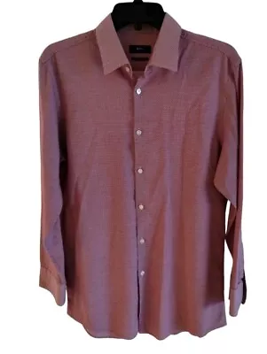 Hugo Boss Sharp Fit Black Label Shirt Men’s 16 32/33 Purple Long Sleeve Pink • $45