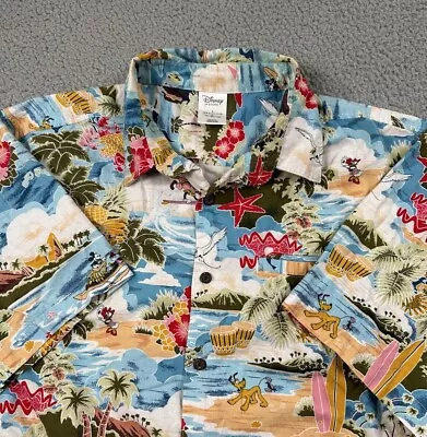 Disney Store Hawaiian Shirt Men's Size Large Button Up Pluto Daisy Donald Duck • $26.99