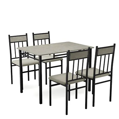 5 Piece Kitchen Dining Table Set Modern Rectangular Table And High-back Chairs • $179.99