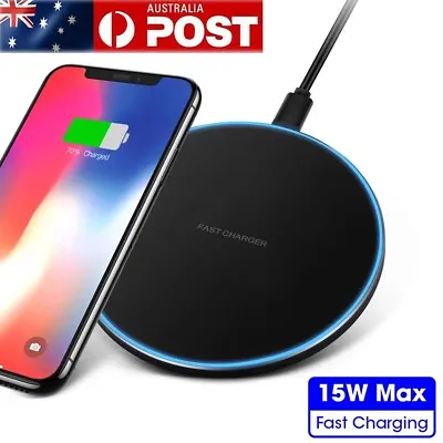 $6.64 • Buy 15W Qi Wireless Charger Fast Charging Pad For IPhone 13 12 11 Pro Max Samsung AU