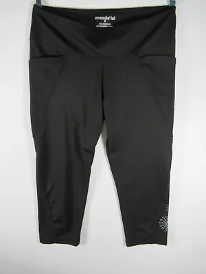 Marika Women Black Capri Leggings Yoga Pants Size M Pockets • $9.59