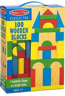 Melissa & Doug 100 Building Blocks Set Babies Toddlers Children Interactive Toys • $21.45