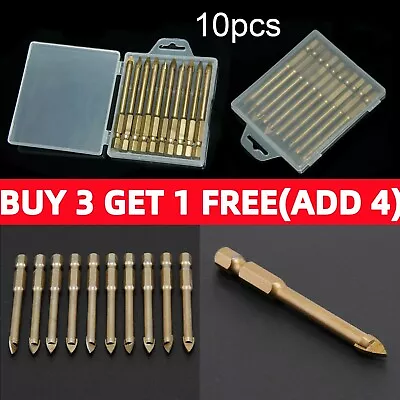 10Pcs 6mm Glass Drill Bits Set Porcelain Ceramic Tile Marble Tungsten Spear Head • £4.58