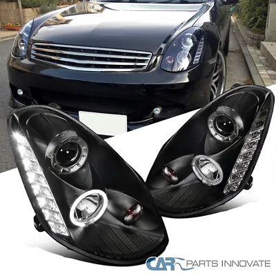 Black Fits 2005-2006 Infiniti G35 4Dr LED Halo Projector Headlights Left+Right • $226.95