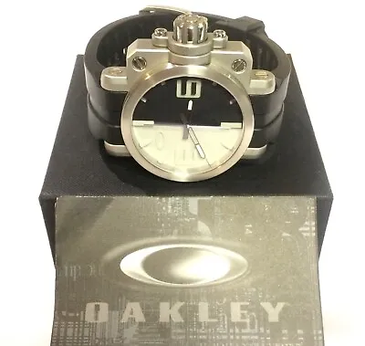 OAKLEY GEARBOX MEN'S SWISS WATCH Brushed Stainless Case Split Colored Dial Rare • $1099.99