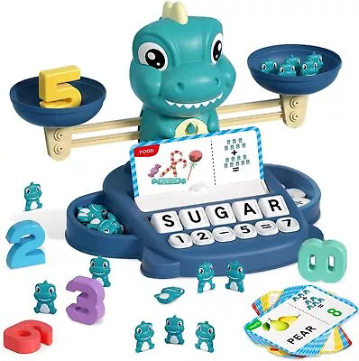 Dinosaur Math Balance Toy For Boys And Girls - Montessori Matching Letter Toy • $31.34