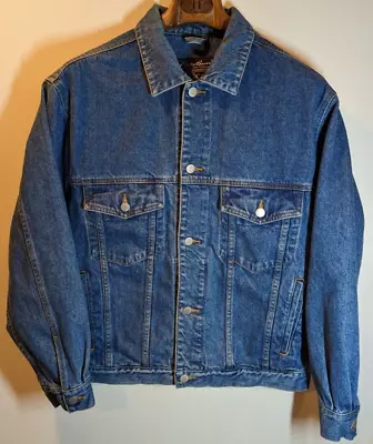 Vintage Eddie Bauer Denim Jacket Mens Medium Blue Wash Jean Western Casual • $49.99