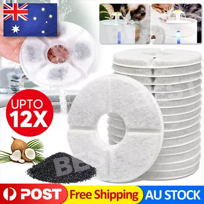 Upto 12Pcs Carbon Filters Water Fountain Replacement For Pet Cat Water Drinking • $8.95