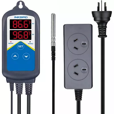 $45.99 • Buy Inkbird Wired Temperature Controller ITC-306T Heating Dual Outlet Greenhouse Fan