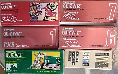 Vintage 1980's Quiz Wiz Computer Trivia Game Coleco 11 Lot Cartridges Booklets • $70