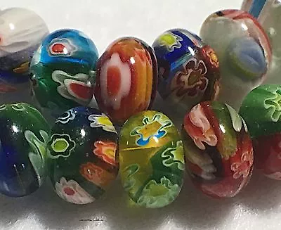 Millefiori Glass 10 X 6mm Rondelles Approximately 55 Beads Per Strand • $8.98