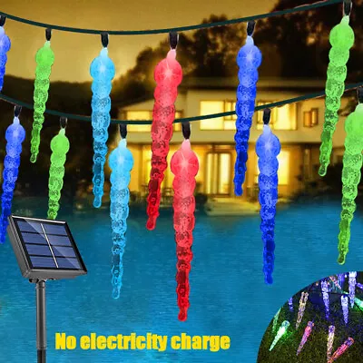 LED Curtain Icicle String Lights Ice Cone Christmas Decor Lights Patio Yard Lamp • £4.20