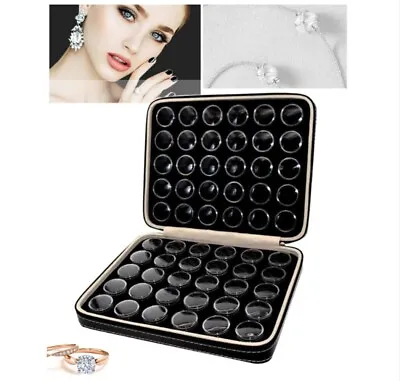 Portable Gem Diamond Gemstone Display Leather Case Medicine Earrings Storage Box • $44.91