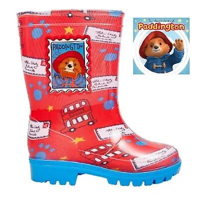 Boys Paddington Bear Official Wellies Rain Boots Wellys Wellingtons Uk Size 5-10 • £15.95