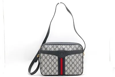 Vintage Gucci Sherry Line GG Shoulder Bag Crossbody Navy Authentic • $459